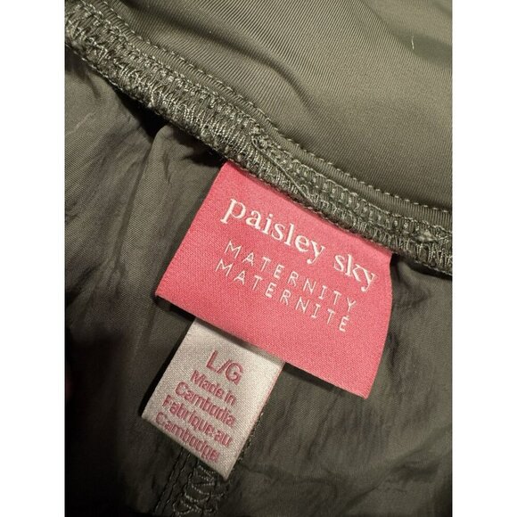 ‼️SOLD‼️Paisley Sky Olive Green Maternity Track Pants - Picture 4 of 6